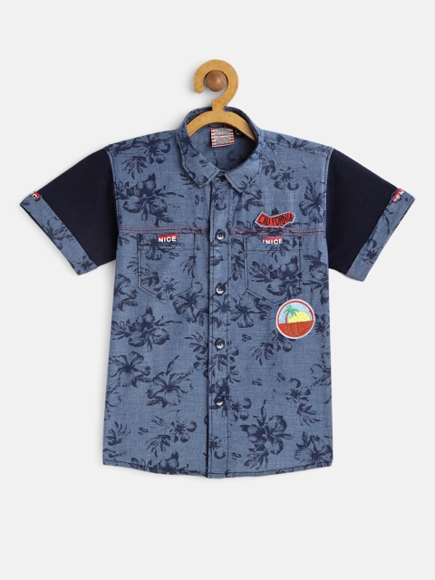 

Actuel Boys Blue Regular Fit Printed Casual Shirt