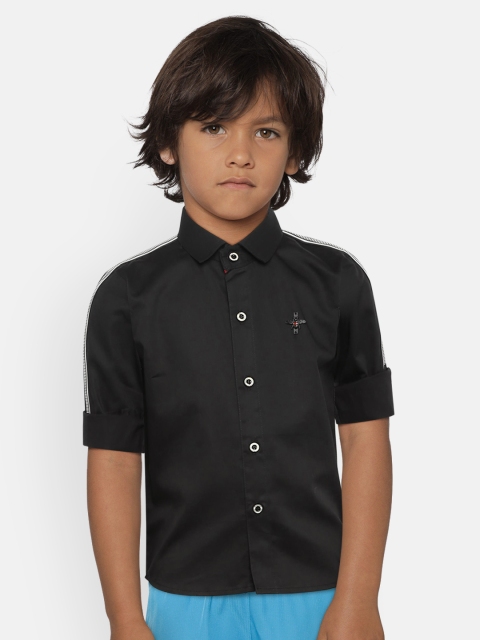 

Actuel Boys Black Regular Fit Solid Casual Shirt