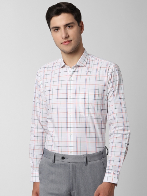 

Peter England Men Off-White & Black Regular Fit Checked Formal Shirt