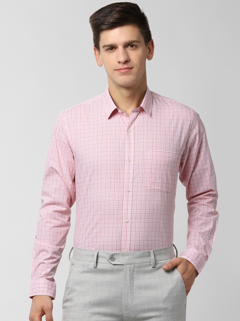 

Peter England Men Pink & White Slim Fit Checked Formal Shirt