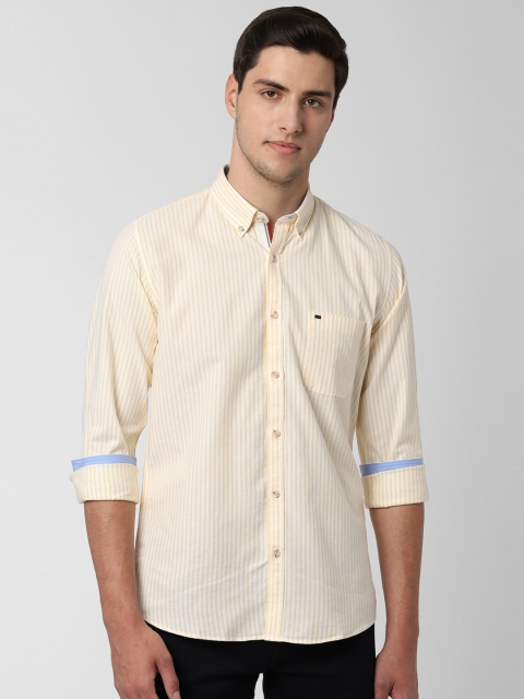 

Peter England Men Yellow & White Slim Fit Striped Casual Shirt