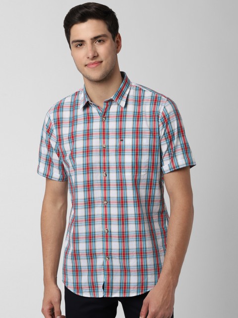 

Peter England Men Blue & Red Slim Fit Checked Casual Shirt