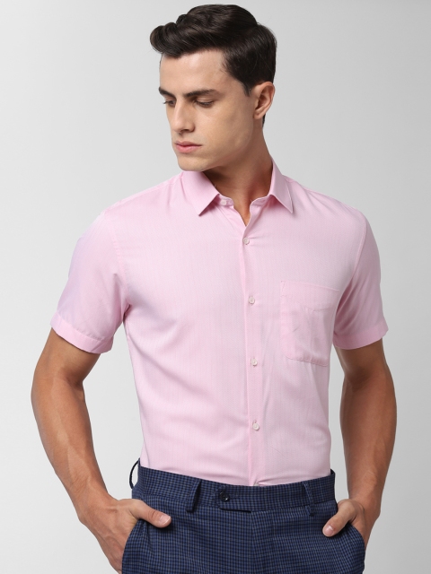 

Peter England Men Pink Slim Fit Self Design Formal Shirt