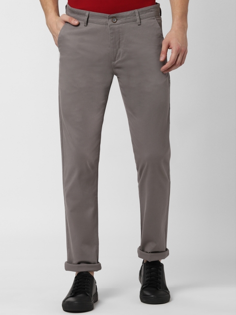 

Peter England Men Grey Slim Fit Solid Regular Trousers