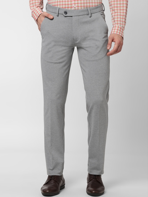 

Peter England Men Grey Slim Fit Solid Formal Trousers