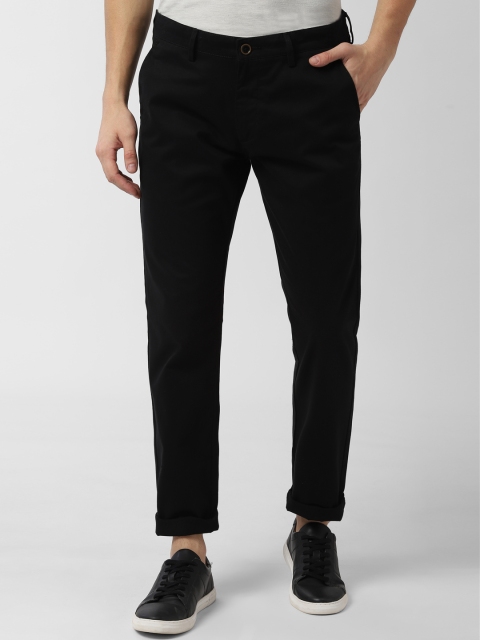 

Peter England Men Black Slim Fit Solid Regular Trousers