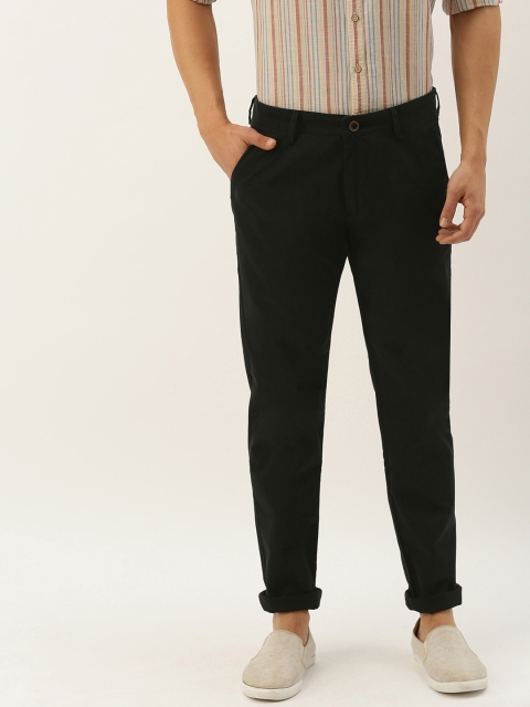 

Peter England Men Black Super Slim Fit Solid Chinos