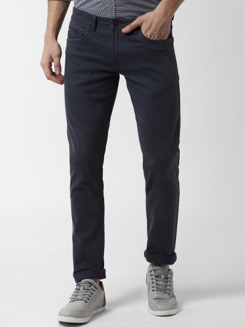 

Peter England Men Black Skinny Fit Solid Regular Trousers