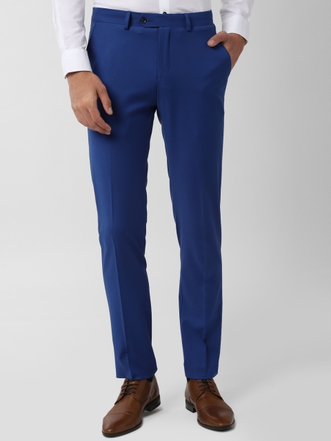 

Peter England Men Blue Slim Fit Solid Formal Trousers