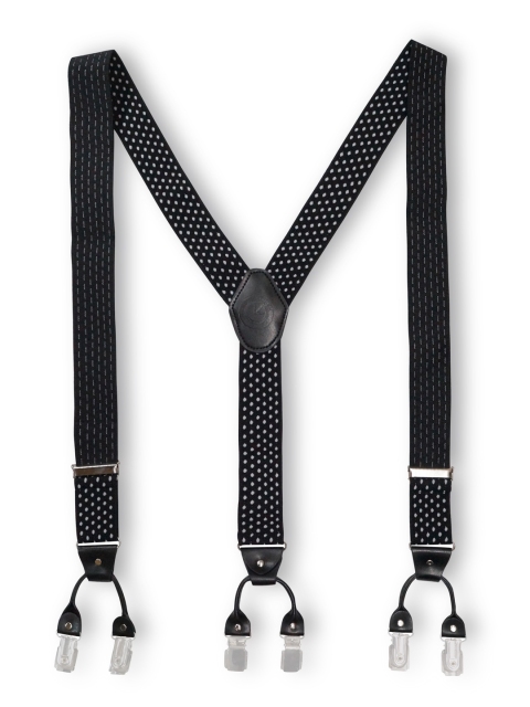 

The Tie Hub Men Black & White Suspenders