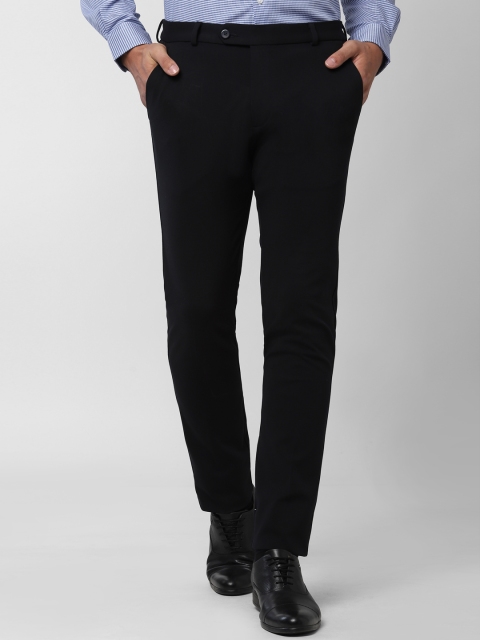 

Peter England Men Navy Blue Slim Fit Solid Formal Trousers