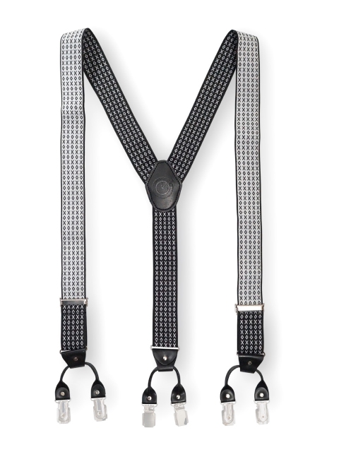 

The Tie Hub Men Black & White Suspenders