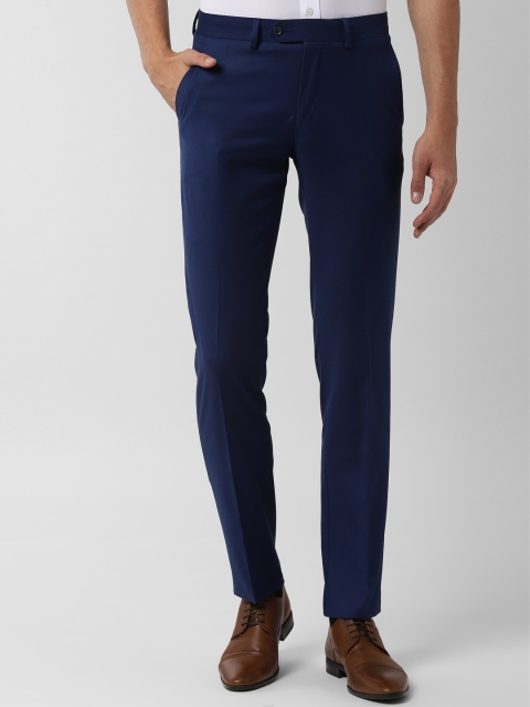 

Peter England Men Navy Blue Slim Fit Solid Formal Trousers