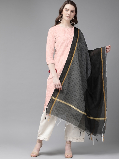 

Juniper Charcoal Grey & Black Striped Dupatta