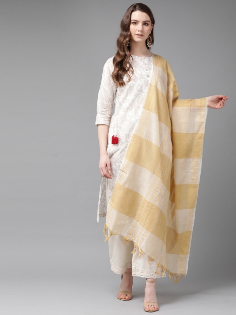 

Juniper Beige & Off-White Dobby Woven Design Dupatta