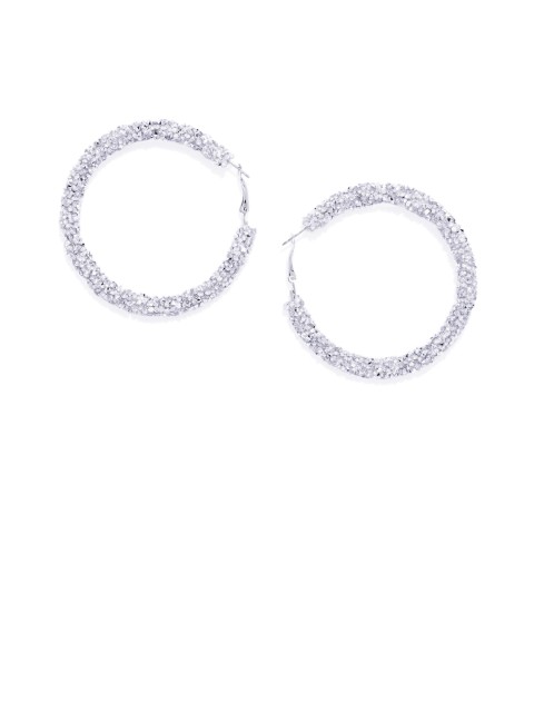 

Golden Peacock Silver-Plated Circular Hoop Earrings