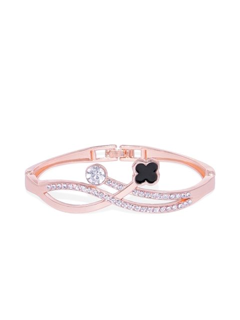 

Golden Peacock Rose Gold-Plated CZ-Studded Bracelet