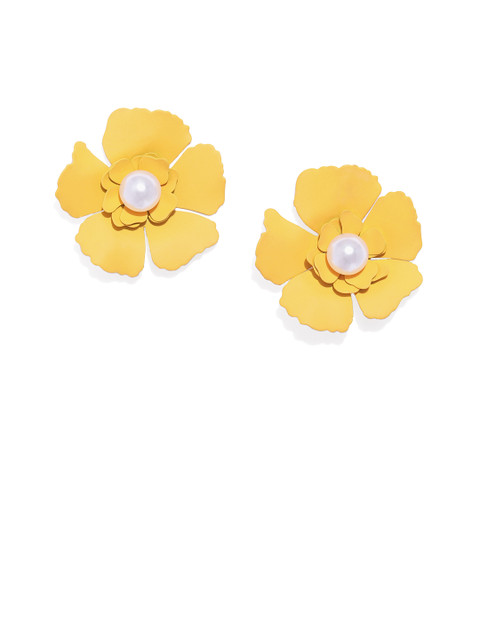 

Golden Peacock Yellow Floral Studs