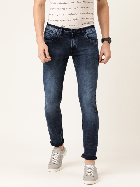 

Peter England Men Navy Blue Skinny Fit Mid-Rise Clean Look Jeans