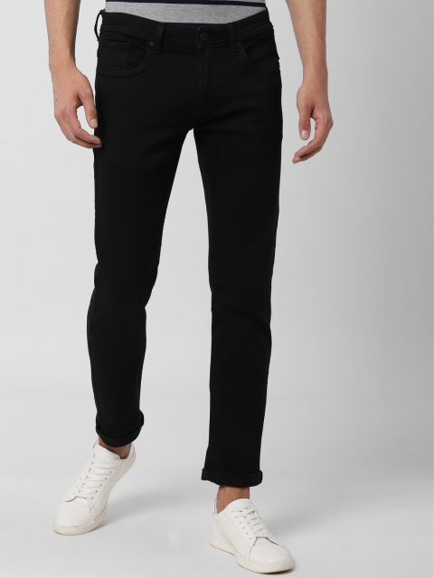 

Peter England Men Navy Blue Tapered Fit Mid-Rise Clean Look Stretchable Jeans