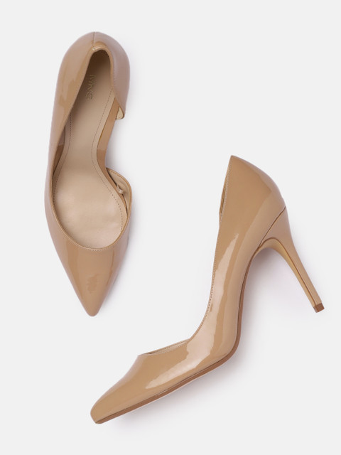 

MANGO Beige Solid Stiletto Pumps