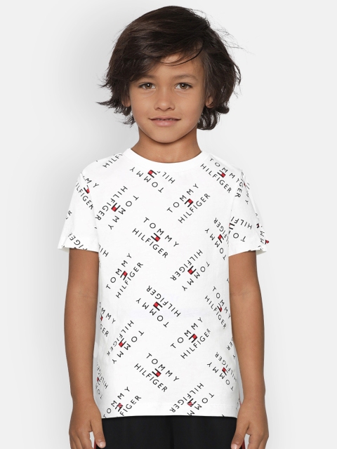 

Tommy Hilfiger Boys White Printed Round Neck T-shirt