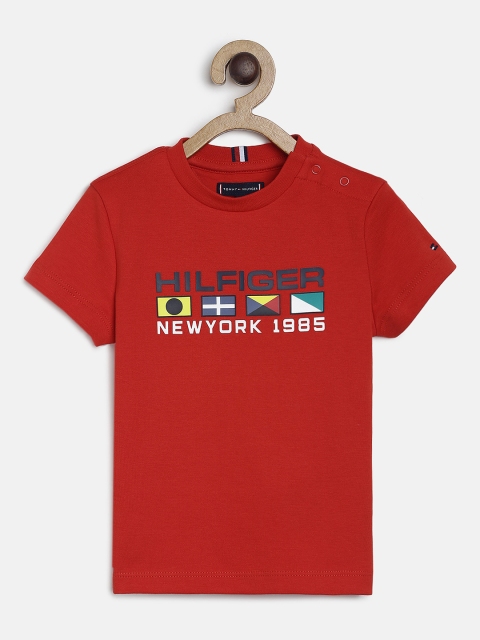 

Tommy Hilfiger Boys Red Printed Round Neck T-shirt