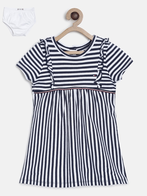 

Tommy Hilfiger Girls White Striped Empire Dress