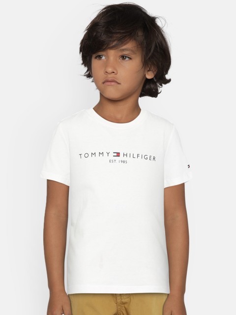 

Tommy Hilfiger Boys Off-White Printed Round Neck T-shirt