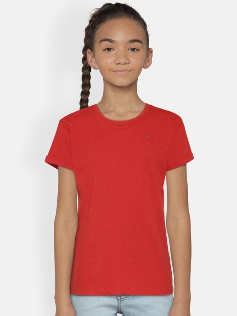 

Tommy Hilfiger Girls Red Back Printed Round Neck T-shirt