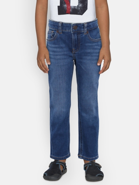 

Tommy Hilfiger Boys Blue Straight Fit Mid-Rise Clean Look Stretchable Jeans