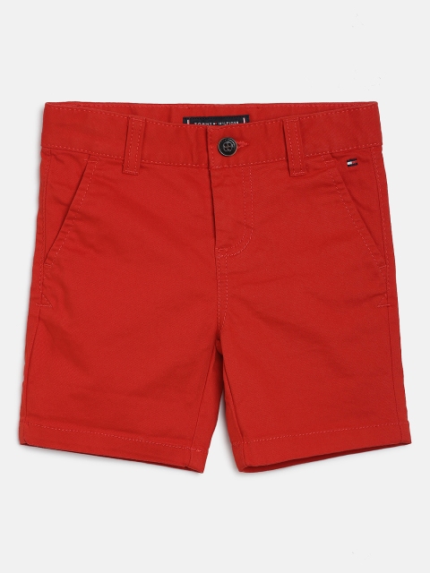 

Tommy Hilfiger Boys Red Solid Regular Fit Chino Shorts