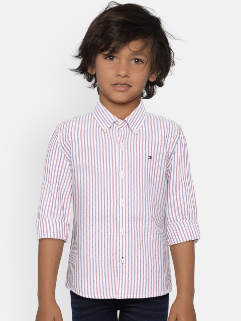 

Tommy Hilfiger Boys Red & Blue Slim Fit Striped Casual Shirt