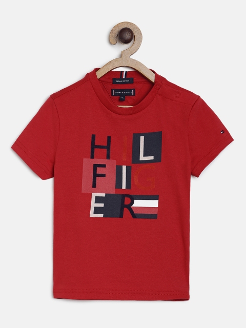 

Tommy Hilfiger Boys Red Printed Round Neck T-shirt