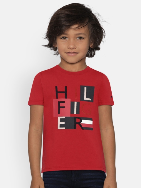 

Tommy Hilfiger Boys Red Printed Round Neck T-shirt