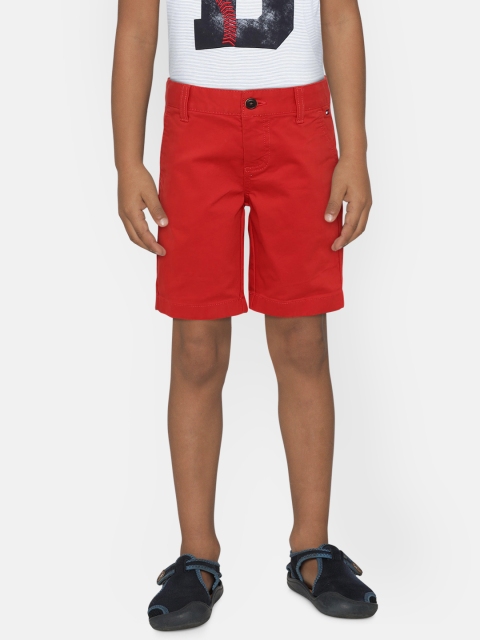 

Tommy Hilfiger Boys Red Solid Regular Fit Chino Shorts