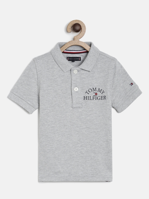 

Tommy Hilfiger Boys Grey Solid Polo Collar T-shirt