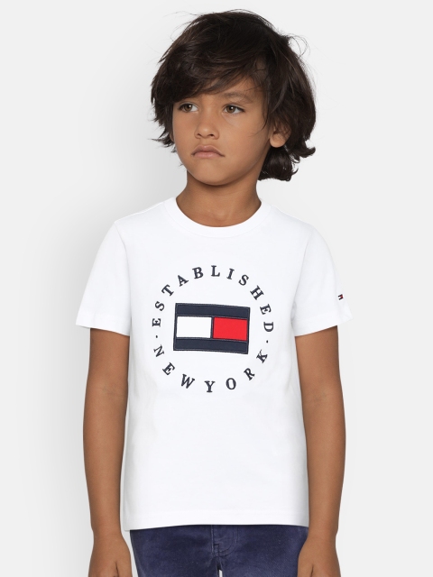 

Tommy Hilfiger Boys White Printed Round Neck T-shirt