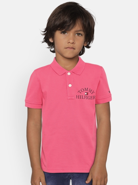 

Tommy Hilfiger Boys Pink Printed Polo Collar T-shirt