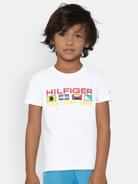 

Tommy Hilfiger Boys White Printed Round Neck T-shirt