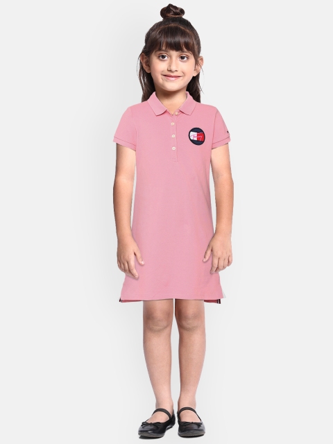 

Tommy Hilfiger Girls Pink Solid T-shirt Dress