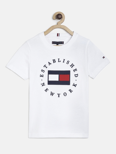 

Tommy Hilfiger Boys White Printed Round Neck T-shirt
