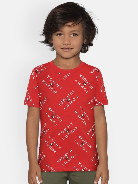 

Tommy Hilfiger Boys Red Printed Round Neck T-shirt