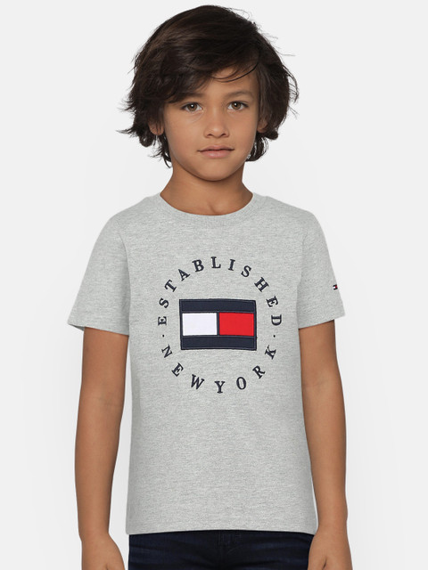 

Tommy Hilfiger Boys Grey Embroidered Round Neck T-shirt