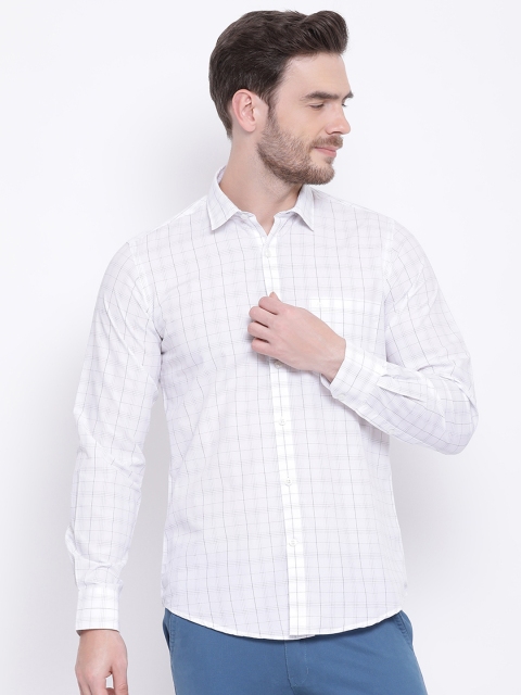 

Monte Carlo Men White & Blue Slim Fit Checked Casual Shirt