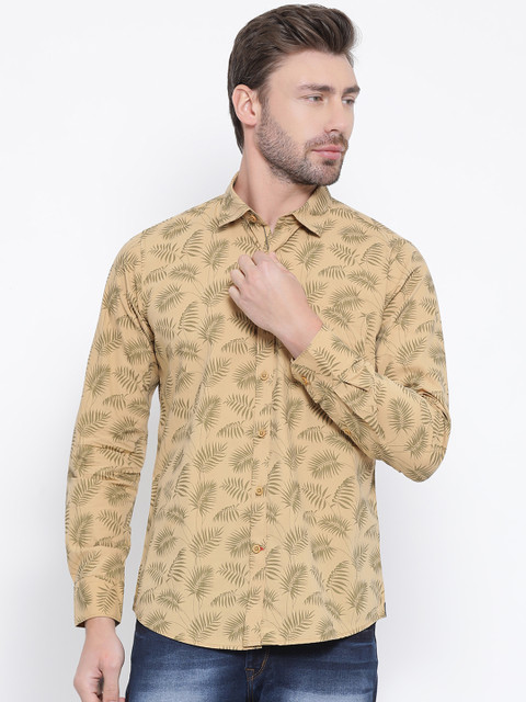 

Monte Carlo Men Brown Regular Fit Printed Casual Shirt, Beige