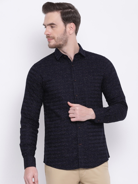 

Monte Carlo Men Navy Blue Slim Fit Printed Casual Shirt
