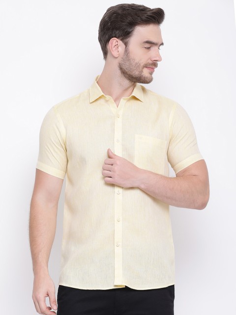 

Monte Carlo Men Yellow Regular Fit Solid Casual Shirt