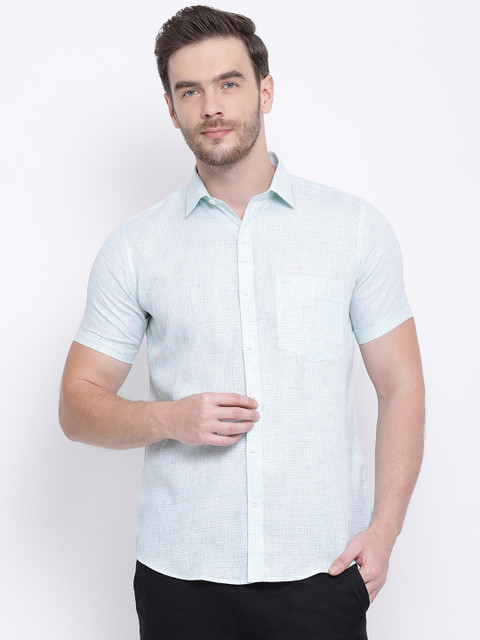 

Monte Carlo Men Blue Regular Fit Checked Casual Shirt