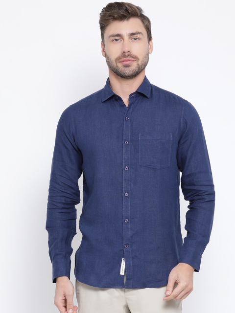 

Monte Carlo Men Navy Blue Regular Fit Solid Casual Shirt